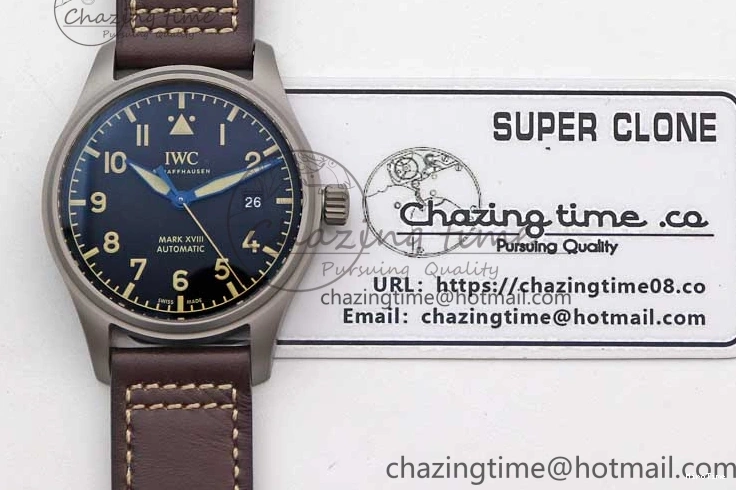 MIROTIME 0705 Mark XVIII IW327006 Titanium M+F 1:1 Best Edition Black Dial on Brown Leather Strap A Efficient 7052